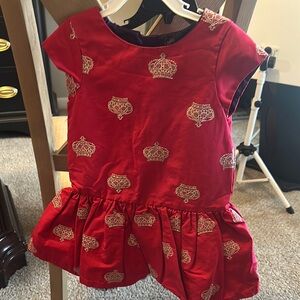 OshKosh B'gosh Red Crown Print Formal Dress